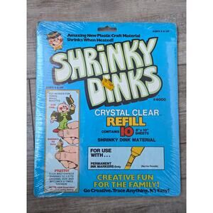 Rare Vintage 1974/75 Shrinky Dinks Crystal Clear Refill Pack‎ #4000 – New